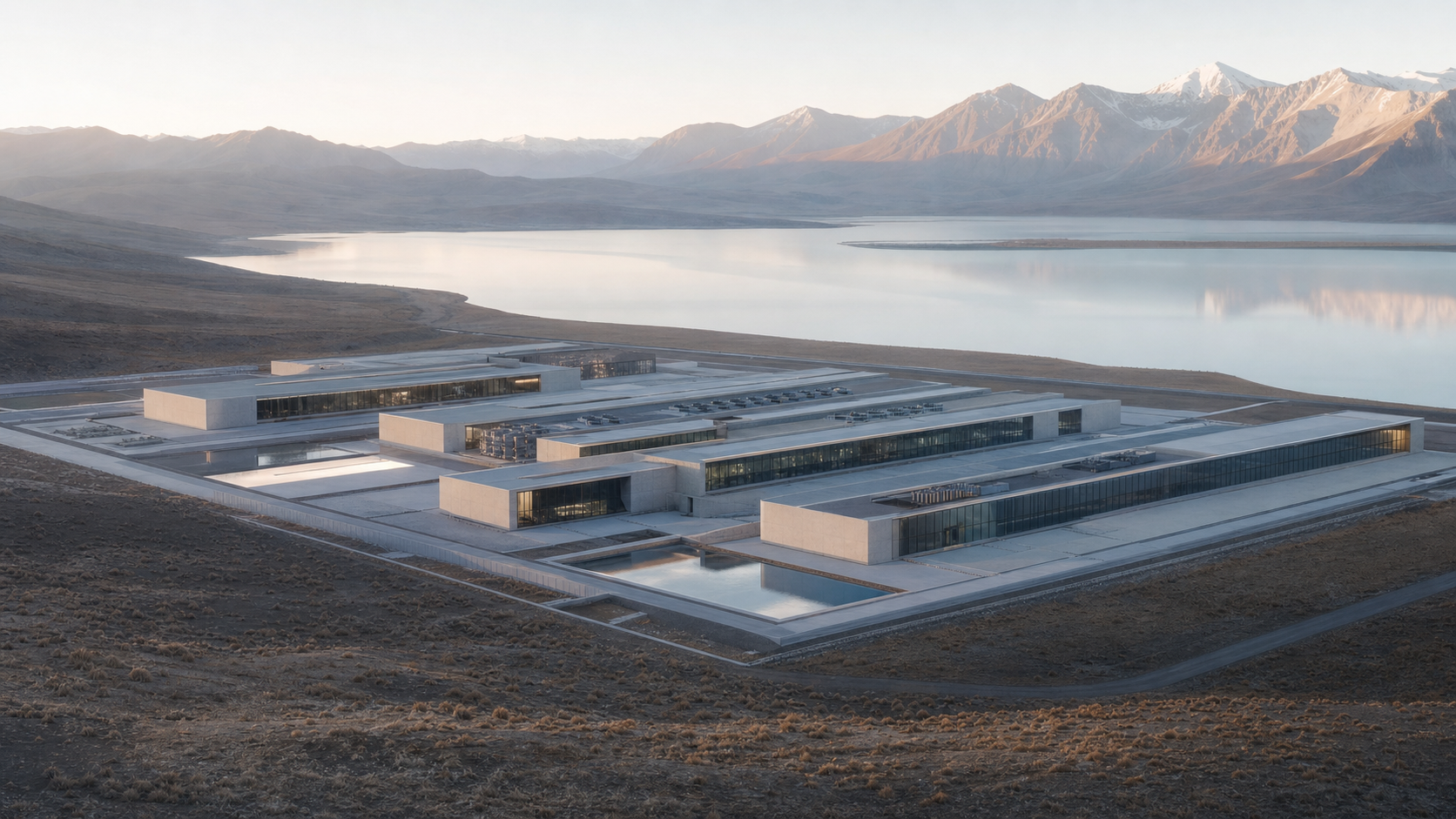 Watt sovereign AI data center campus at dawn
